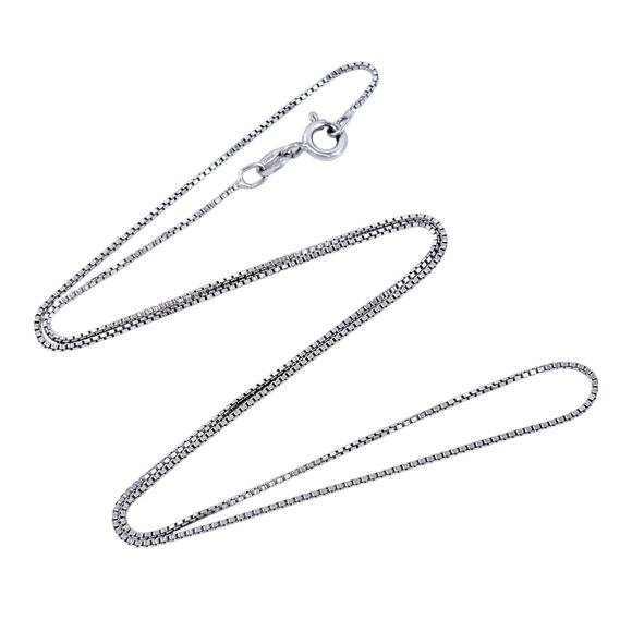 Box Chain Necklace | Vintage China Ross Simons Sterling Silver 925 | 18" - Picture 1 of 3